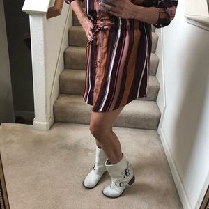 MIA White leather boots are in the fashion runway